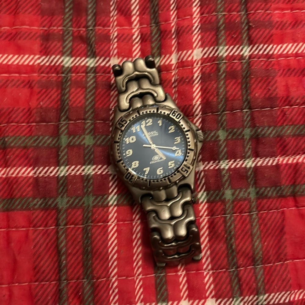 Men's Titanium Watch with Blue Face